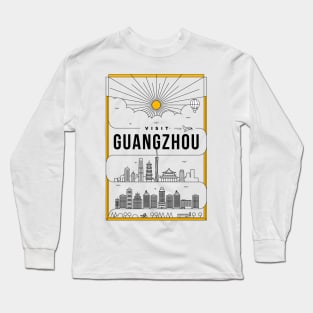 Guangzhou Minimal Lineal Poster Long Sleeve T-Shirt